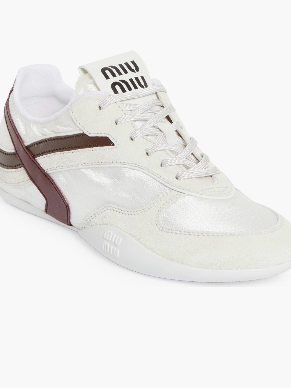 Miu Miu womans White Sneakers with Contrast Stripes
